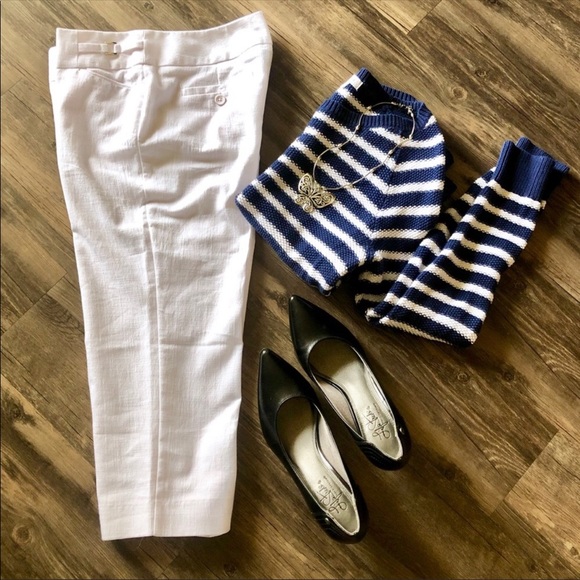 Sharagano White Cropped Career Pants size 4P - Picture 4 of 7